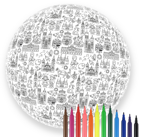 Piłka Balonowa do kolorowania XXL 85 cm KRAKÓW