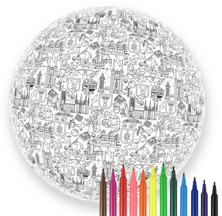 Piłka Balonowa do kolorowania XXL 85 cm TRÓJMIASTO