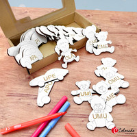 Zabawki z imionami - Drewniana układanka do nauki czytania metoda krakowską