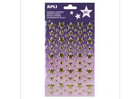 Naklejki metaliczne Apli Kids - Gwiazdki złote