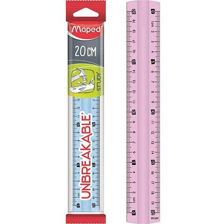 Linijka Study Niełamliwa 20 Cm Mix 2 Kolorów Flow Pack