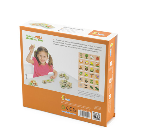 VIGA Drewniane puzzle Etapy rozwoju roślin i zwierząt