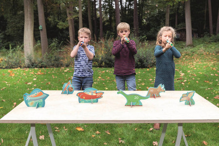 Scratch, Dmuchawka XL / 3 lotki przyssawki /  5 celów STWORKI