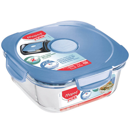 Pudełko Lunchowe Szklane 1,2 L Adult Maped Picnik Niebieskie