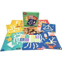 TOOKY TOY Układanka Gra Logiczna Łamigłówki Klocki Magnetyczne dla Dzieci 49 el.