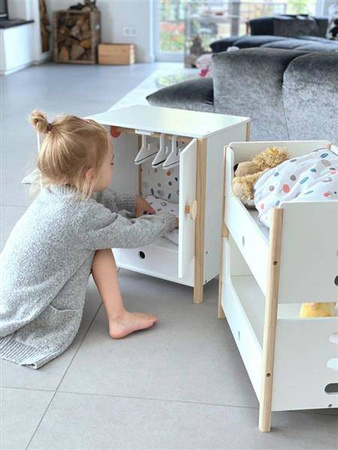 Drewniana szafa dla lalek Little Button 11812-Small Foot, meble dla lalek