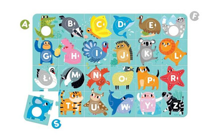 Duuuże puzzle z dziurką Alfabet