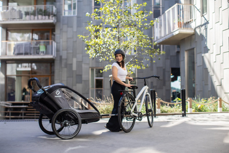 Hamax - Przyczepka rowerowa COCOON ONE z zestawem do biegania - Grey/black
