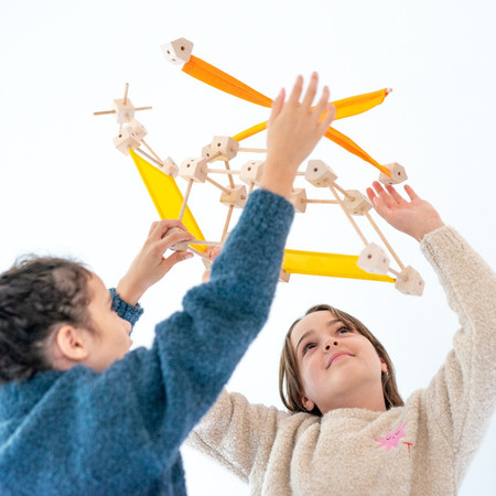 Drewniane klocki konstrukcyjne Mini Trigonos - 130 el.