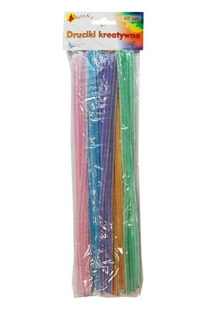 Druciki kreatywne mix kolorów pastelowych 40 szt 30 cm 6 mm grubość