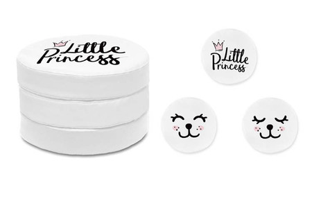 Poduszki białe ekoskóra KOTEK zestaw 3 szt. 6 cm AKSON