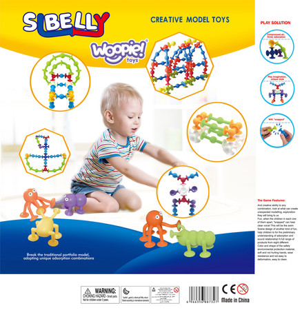 WOOPIE Klocki Konstrukcyjne z Przyssawkami - Zwariowane Zwierzaki