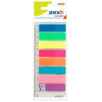 Zakładki Indeks. 8 Kol.Neon x 25 Szt. + Linijka