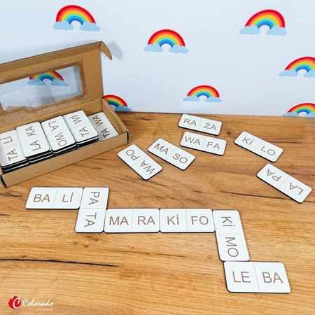 Drewniane domino sylabowe