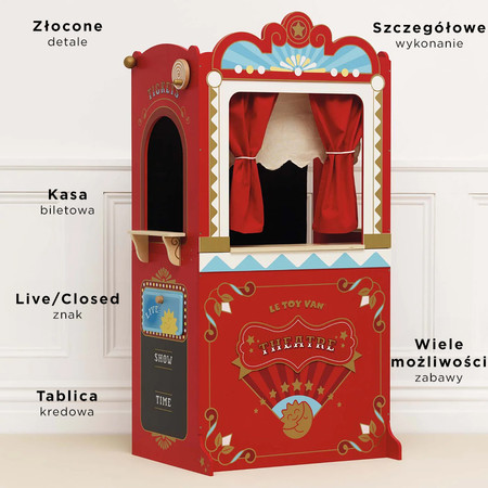 Drewniany teatr lalek Showtime zabawka dla dzieci odgrywanie ról Le Toy Van