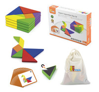 VIGA Tangram Drewniana Gra Logiczna Układanka Certyfikat FSC