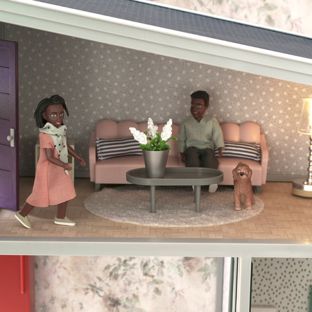 Zestaw mebli do salonu do domku dla lalek basic, zabawka dla dzieci, Lundby