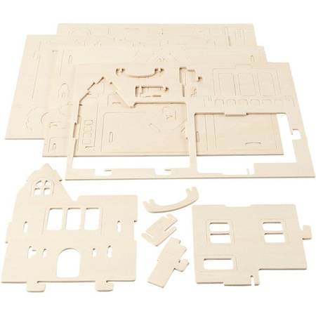 Puzzle 3D drewniane dom wariant 4