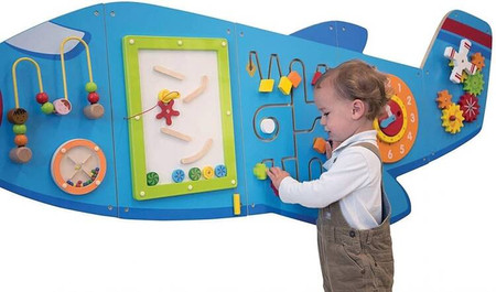 VIGA Drewniana Tablica Sensoryczna Manipulacyjna Samolot Certyfikat FSC Montessori