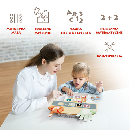 Drewniana zabawka edukacyjna Nauka liczenia na palcach –  36 mies.+ Topbright
