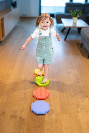 Ośmiokąty sensoryczne różne faktury 4szt.