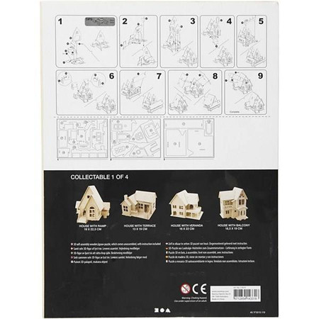 Puzzle 3D drewniane dom wariant 1