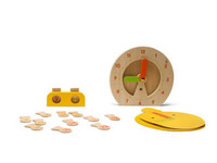 BS Toys, drewniana gra edukacyjna 2 x Zegar (cyfrowy i analogowy)