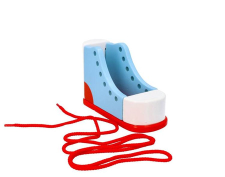 Drewniany but do sznurowania nauka sznurowania Goki