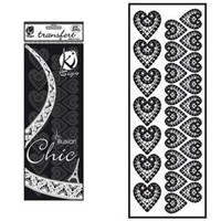 Naprasowanka welwetowa Czarna Serca