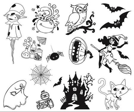 Stempelki Halloween 13 szt.