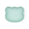 Silikonowa miseczka z przyssawką i pokrywką Miś We Might Be Tiny - Minty Green