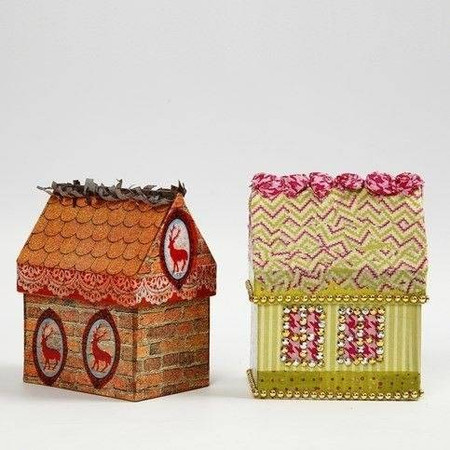 Pudełko Domek z papier-mache H: 10,5 cm