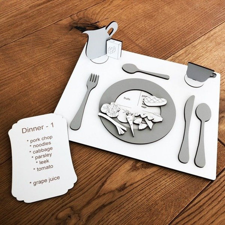 Drewniana układanka My Plate do nauki angielskiego