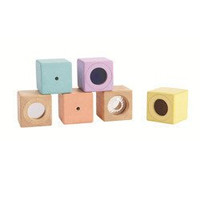 Pastelowe klocki interaktywne w woreczku Plan Toys