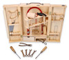 Drewniana walizka z półprofesjonalnymi narzędziami dla dziecka