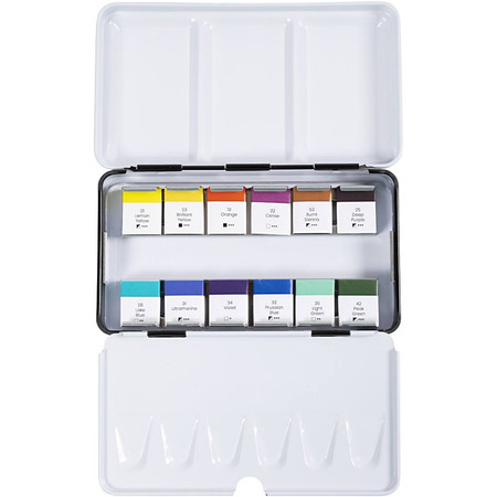 Farby akwarelowe 12 półk. Kwiaty Pejzaże