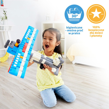 Klocki konstrukcyjne, Lotnisko, 142 el., 2+, PolyM