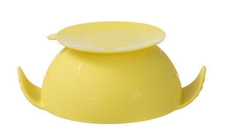Silikonowa miseczka z przyssawką i łyżeczką, Lemon Sherbet, b.box
