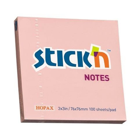 Notes Samoprzy.76x76mm Różowy Pastel