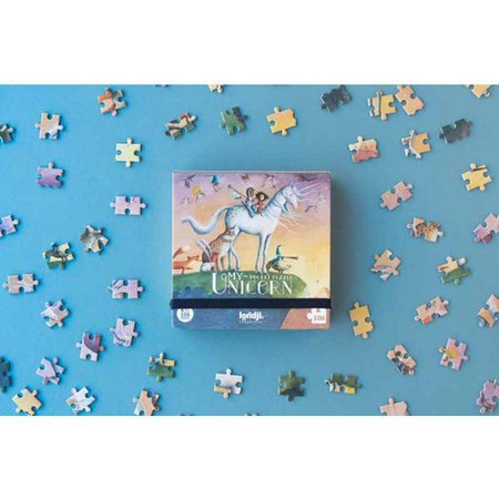 Kieszonkowe puzzle dla dzieci 100 el, MÓJ JEDNOROŻEC | Londji®