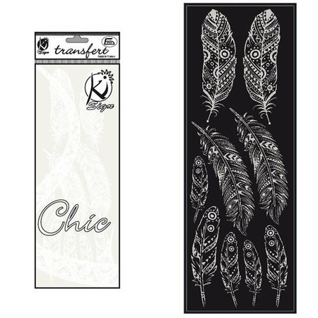 Naprasowanka welwetowa Złamana Biel Pióra 3