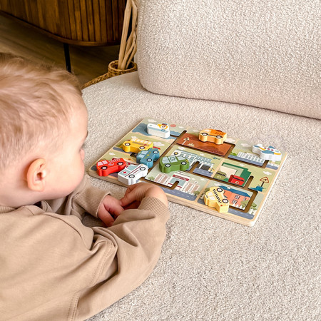 TOOKY TOY Labirynt Drewniany Pojazdy Układanka