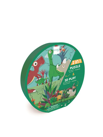 Scratch, Puzzle 2w1 - 2D i 3D scenografia Dinozaury