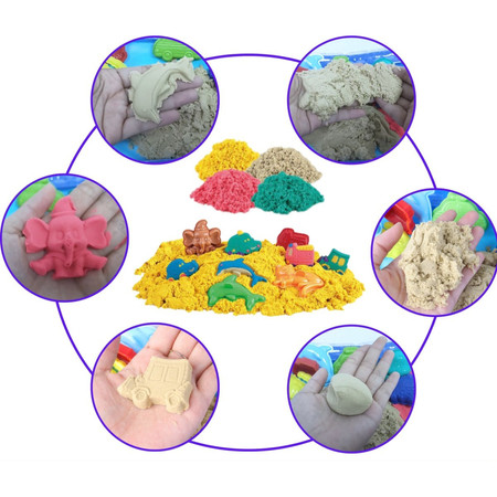 WOOPIE Piasek Kinetyczny 0,8 kg Zestaw w Koszyku z Foremkami +  /