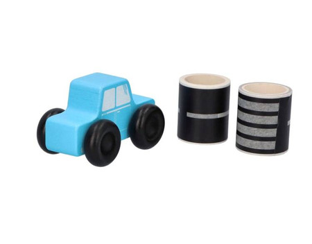 Balansująca deska półksiężyc z autkiem i naklejaną drogą - do 80kg