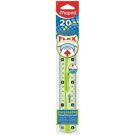 Linijka Flex Elastyczna 20 Cm Gum Uchwyt (Nieb-Ziel) Torebka