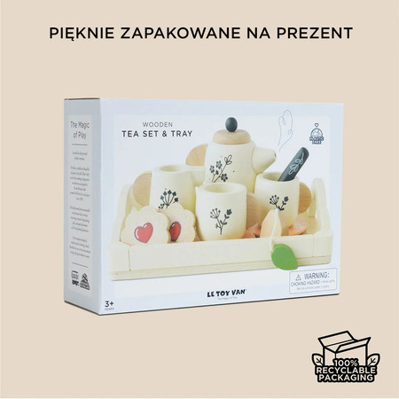 Drewniany zestaw do herbaty akcesoria kuchenne zabawka gotowanie Le Toy Van