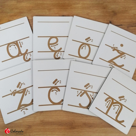 Litery diakrytyczne do nauki pisania (małe litery)