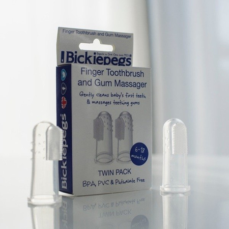 Silikonowa szczoteczka do dziąseł i pierwszych zębów dla niemowląt  2szt. Bickiepegs