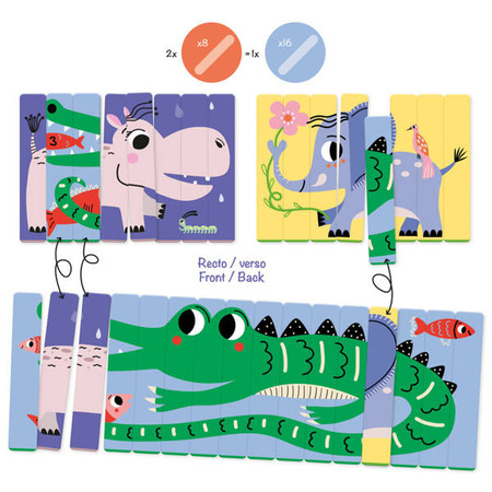 Puzzle patyczki Zwierzęta z sawanny